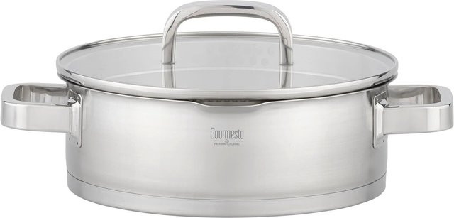 Gourmesto Servierpfanne Silver Line aus Edelstahl, silber, Durchmesser: 24 cm - Bild 1