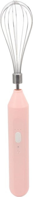 Tragbarer elektrischer Handmixer und Milchaufschäumer in Pink mit Edelstahl-Schneebesen und USB-Aufladung - Bild 1