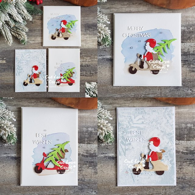 Catlove Weihnachtliche Santa Claus Metall-Schablonen für Scrapbooking und DIY-Bastelarbeiten in Multicolour - Bild 1