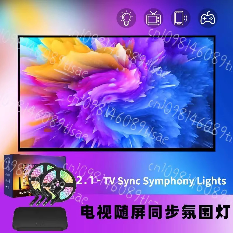 Lytmi NEO HDMI Sync Box RGB LED TV Hintergrundbeleuchtung für 91-120 Zoll, Multicolour Ambiente-Beleuchtung mit Alexa und Google Assistant Sprachsteuerung für Gaming PC und Konsole, Schwarz - Bild 2