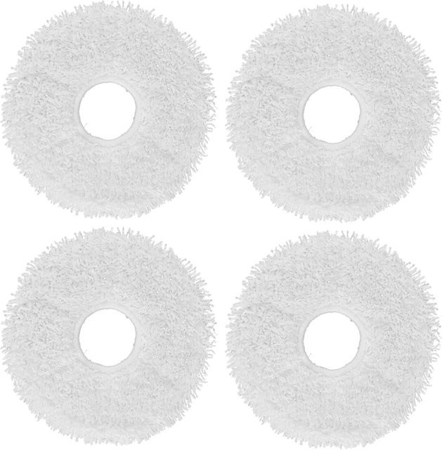 4 Stück Wischer Mopp Pads aus Fasern als Ersatz für Ecovacs DEEBOT X1 S, Farbe: Weiß - Bild 1