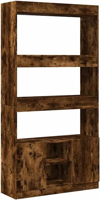 vidaXL Highboard Räuchereiche in Braun mit Türen und Regalfächern, B/T/H: 92 x 33 x 180 cm - Bild 1