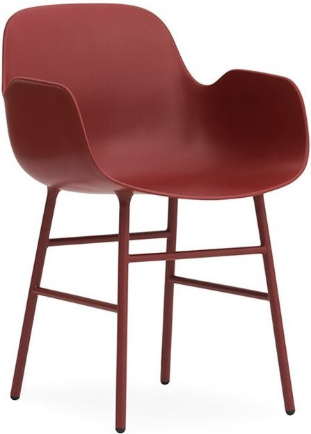 Normann Copenhagen Form Armlehnstuhl in Rot mit lackiertem Metallgestell im skandinavischen Design - Bild 1