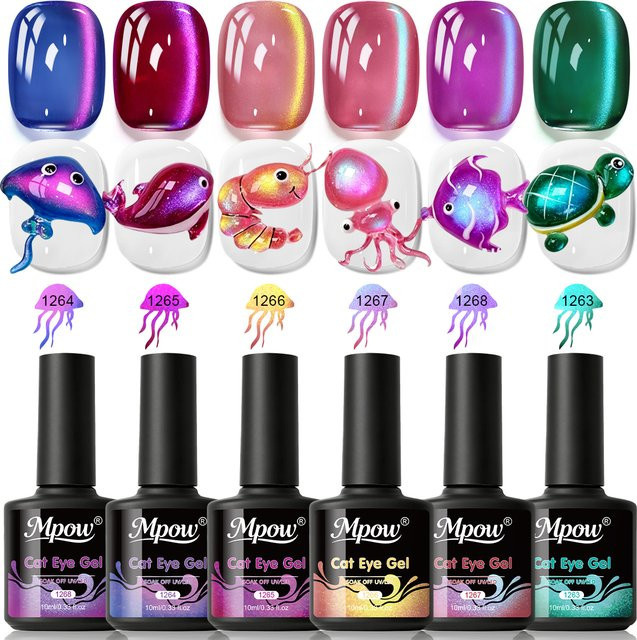 Mpow Cat Eye Gel Nagellack, Schimmernd, Zweifarbig - Bild 1