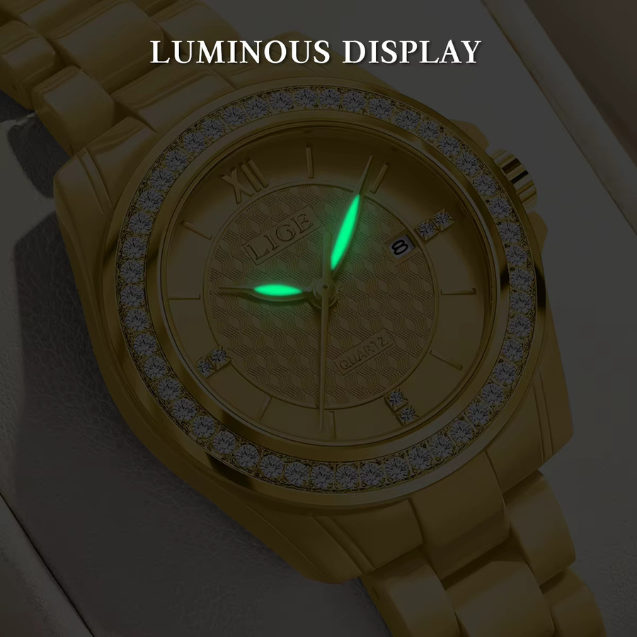LIGE Armbanduhr Quarz, Keramik, Diamantbesetzt, Weiß, Damen - Bild 2