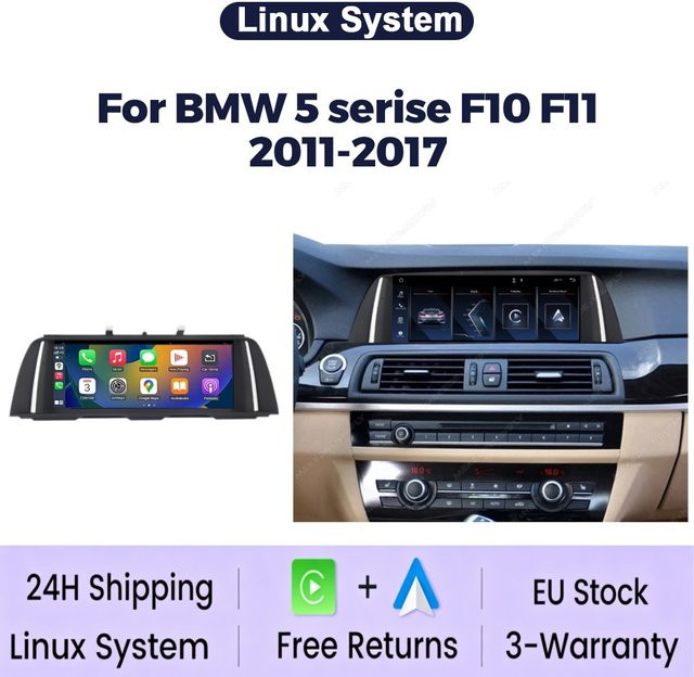 MEKEDE 10,25 Zoll Linux CarPlay Multimedia-Bildschirm für BMW 5er F10 F11 2011-2017 mit GPS, WiFi und Bluetooth in Schwarz - Bild 1