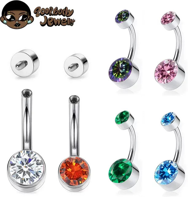 ZOORBODY JEWELRY Bauchnabelpiercing Titan, Silber, Unisex - Bild 1