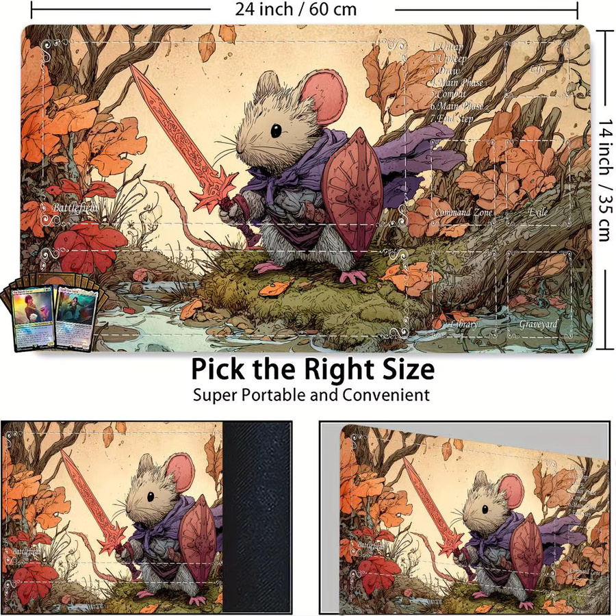 Mairuige Ratten-Abenteurer Magic Card Battle Mat, Spielmatte, Fantasy, Schwarz, Bunt / Mehrfarbig - Bild 4