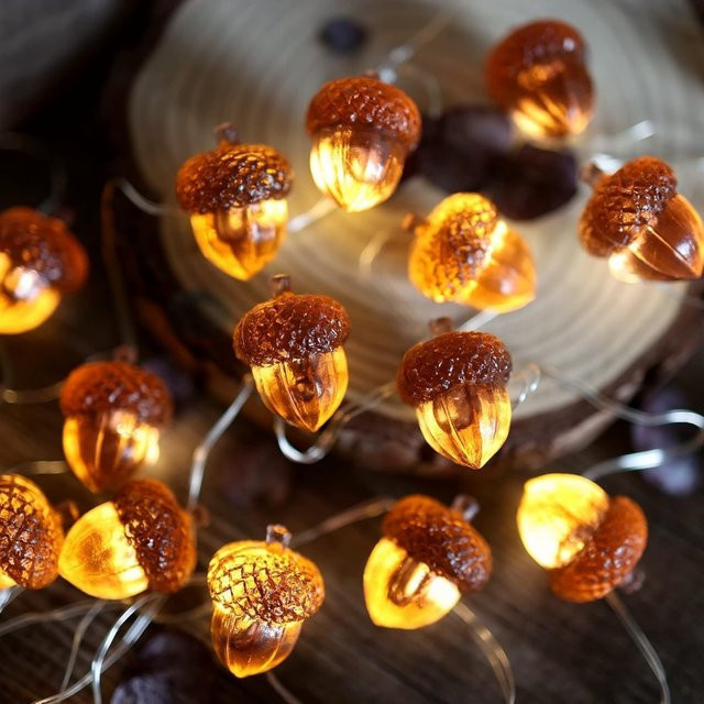 Batteriebetriebene Eichel Lichterkette mit 30 LEDs für herbstliche Thanksgiving Dekorationen - Bild 1