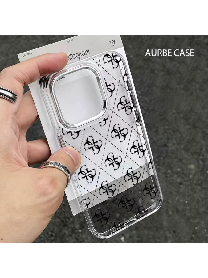 Aurbe Handyhülle mit silbernem Linsenrahmen für iPhone 17 16 15 14 13 12 11 Pro Max und 16E, transparente Schale mit modischem Design - Bild 3