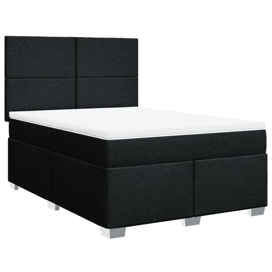 vidaXL Boxspringbett mit Matratze Schwarz B/T/H: 140 x 190 cm - Bild 2