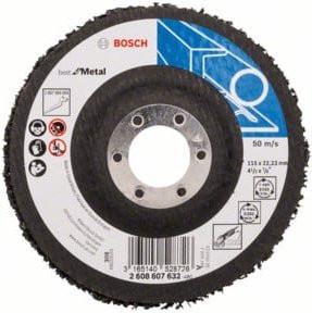 Bosch Reinigungsscheibe N377 für Metall, Schwarz, Durchmesser: 115 mm, Bohrung: 22,23 mm, SiC - Bild 1