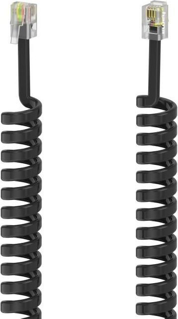 Hama Hörerkabel mit RJ10 Modular-Stecker 4p4c in Schwarz, Länge: 3 m - Bild 1