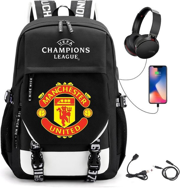 3-teiliges Schulrucksack-Set in Schwarz aus Oxford-Stoff mit großem Fassungsvermögen inklusive Federmäppchen und Schultergurt - Bild 1