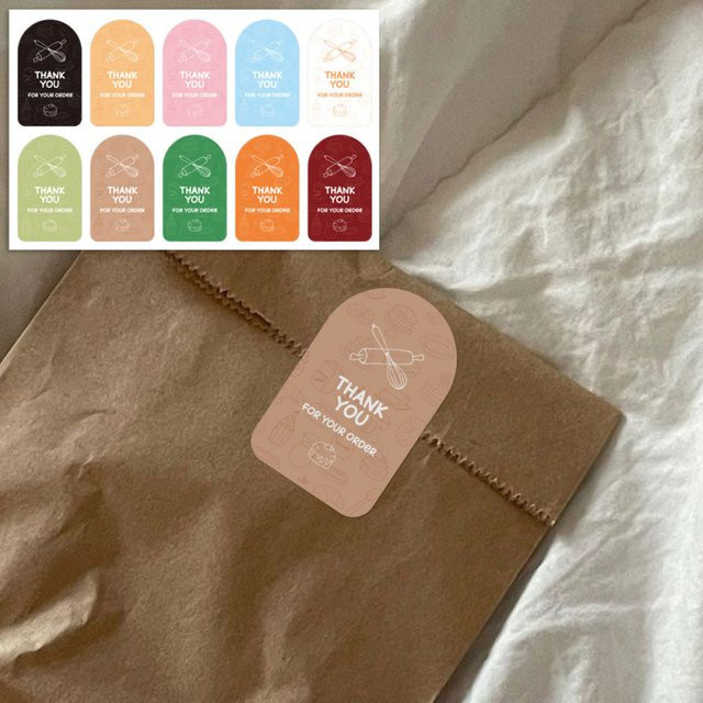100 Stück Rechteckige Dankeschön-Aufkleber aus Papier für deine DIY-Geschenkboxen und Verpackungen - Bild 1