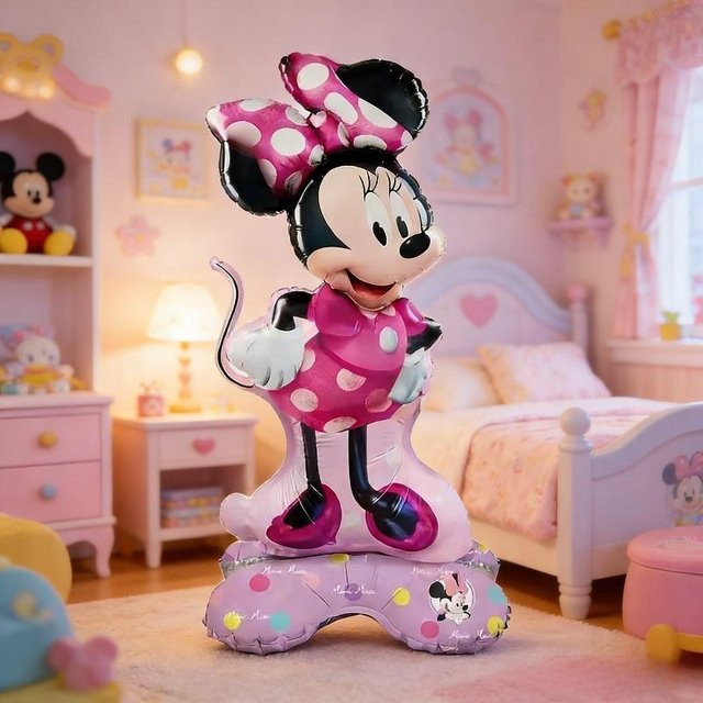 Disney Mickey und Minnie Partydekoration mit aufblasbarer Figur und Wimpelkette in Pink - Bild 1