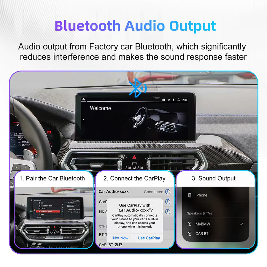 ANYFAR Kabelloses CarPlay und Android Auto Interface für BMW EVO MGU ID5 6 7 System, Schwarz - Bild 4