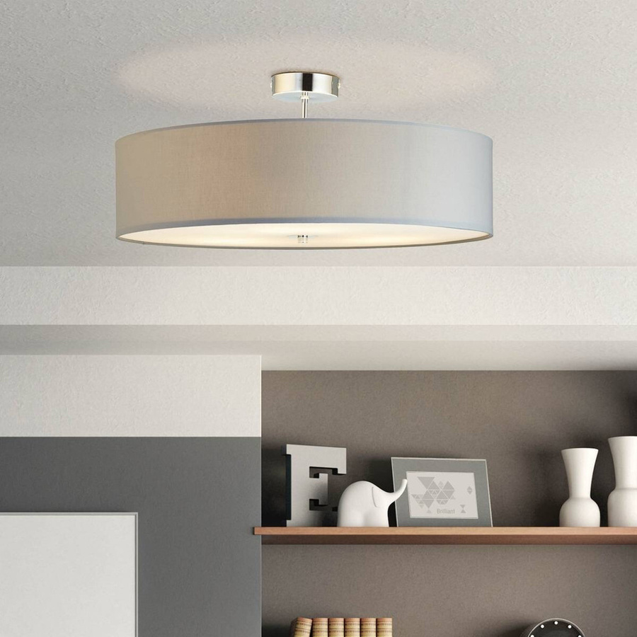 Brilliant Deckenleuchte Andria in Chrom und Hellgrau, rund, E27, H: 26,5 cm, B: 60 cm - Bild 3