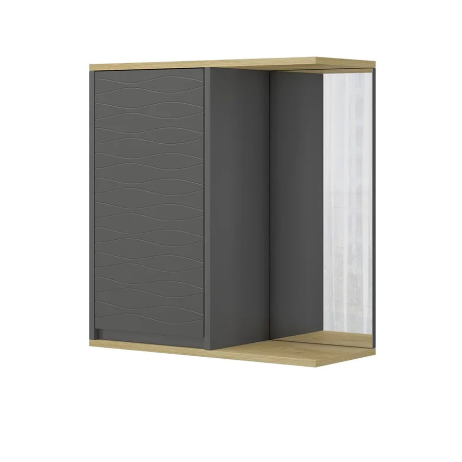 Vicco Badezimmerspiegelschrank Livia Anthrazit, Wandmontage, B: 60 cm, H: 63 cm, T: 12,3 cm - Bild 2
