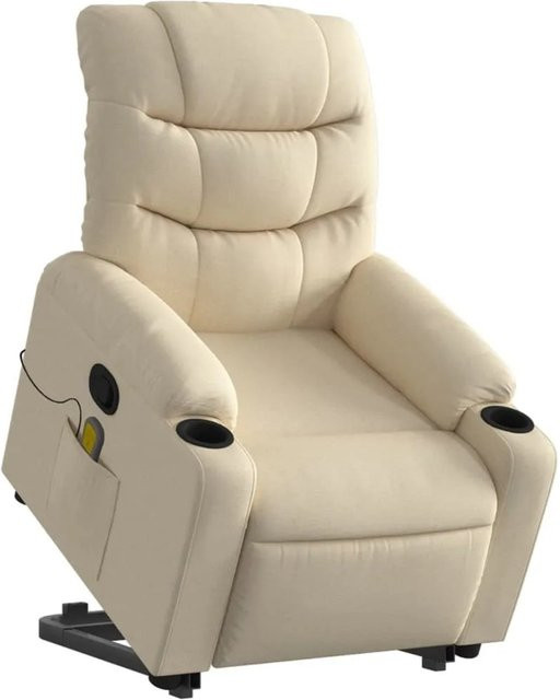 vidaXL Massagesessel mit Aufstehhilfe in Beige aus Stoff - Bild 1