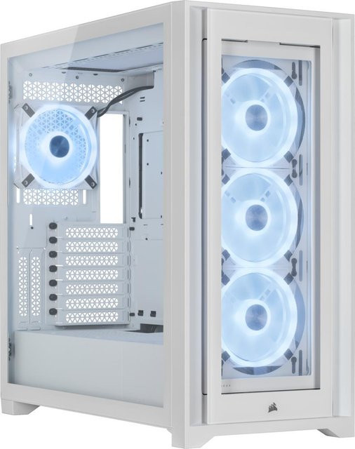 Corsair 5000X RGB QL Edition Midi Tower Gehäuse in Weiß mit ATX-Unterstützung und USB-A sowie USB-C Anschlüssen - Bild 1