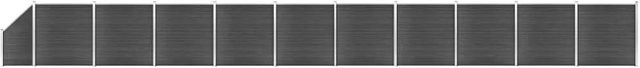 vidaXL Zaunelement Set WPC in Schwarz mit Aluminium und Stahl, B/H: 183 x 186 cm - Bild 1