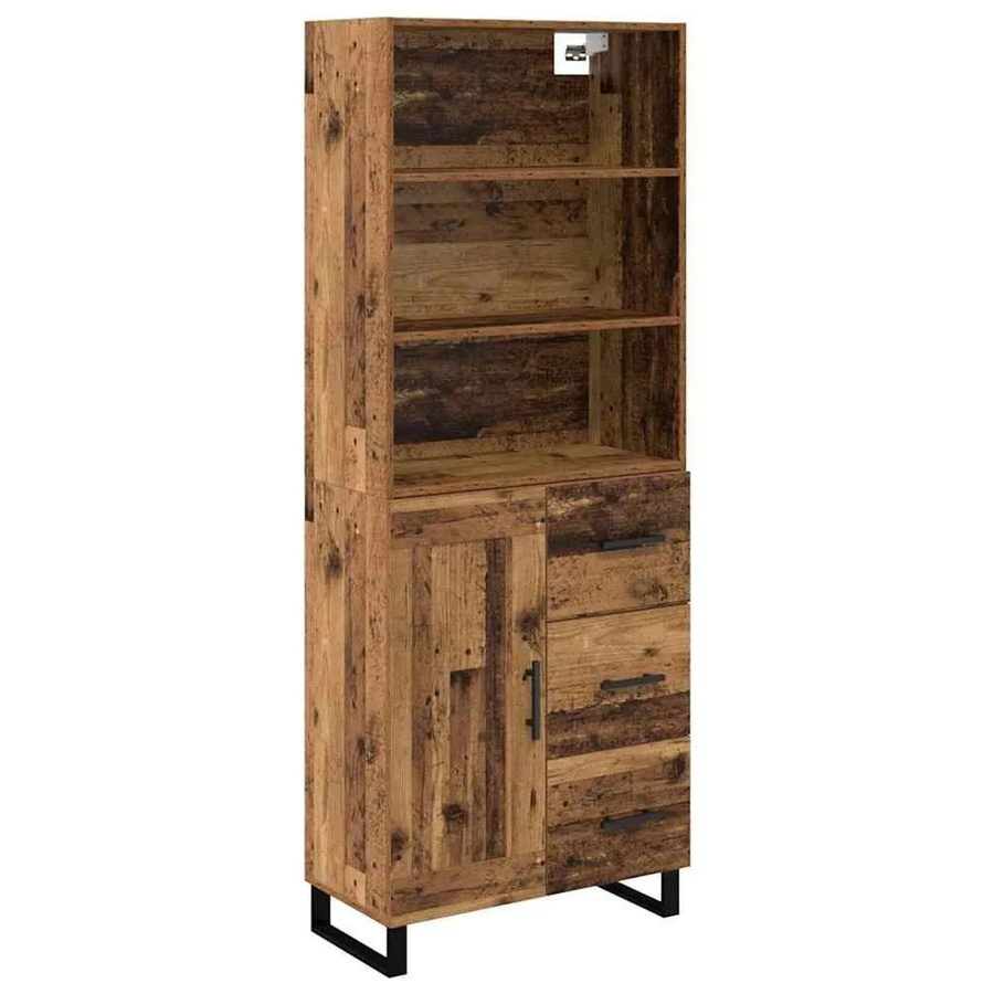 vidaXL Highboard Altholz Modern Braun mit Türen und Schubladen B/T/H: 69,5 x 34 x 180 cm - Bild 2