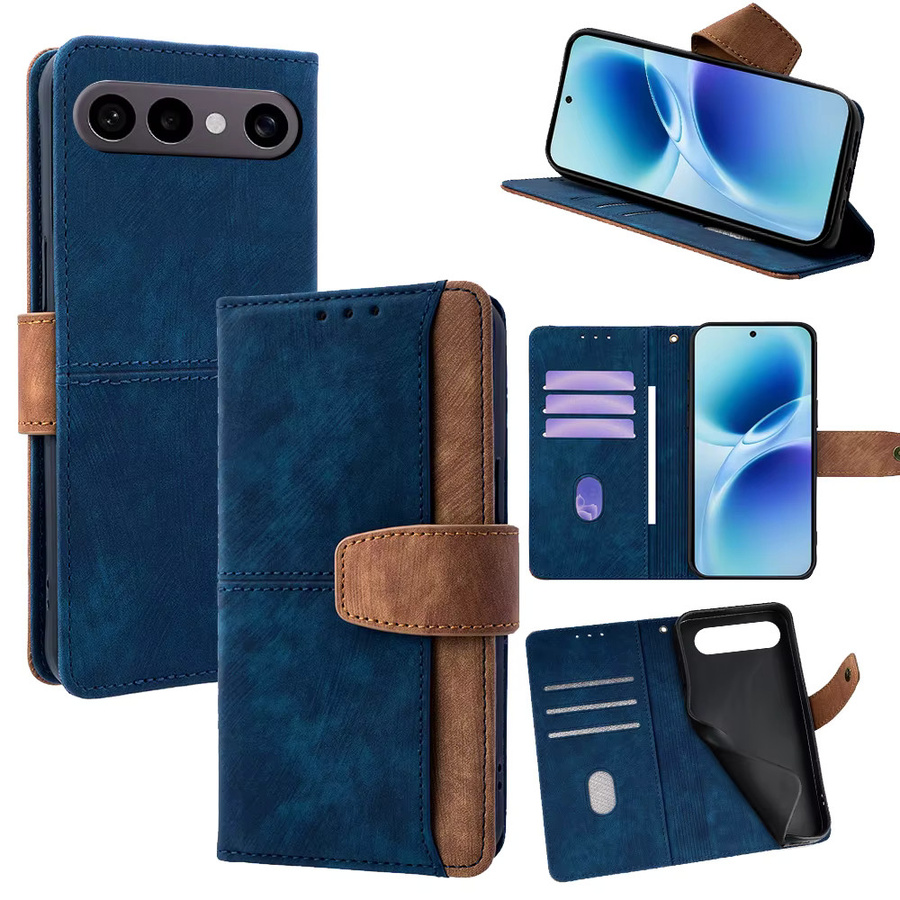 Vivo Handyhülle aus PU-Leder mit Metall-Schnallen und Flip-Wallet in Braun - Bild 7