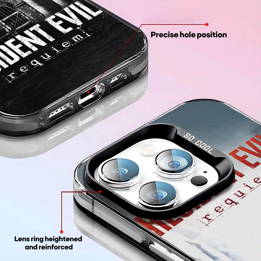 Resident Evil Requiem Handyhülle für iPhone 17 16 15 14 13 12 11 Pro Max in Schwarz und Silber - Bild 3