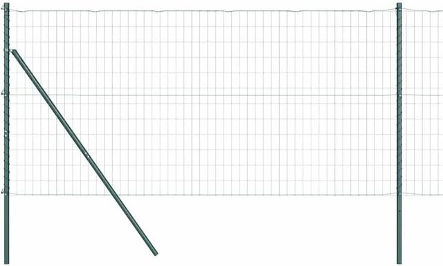 vidaXL Zaun mit Pfosten aus Stahl in Grün, Höhe: 120 cm, Länge: 10 m - Bild 1