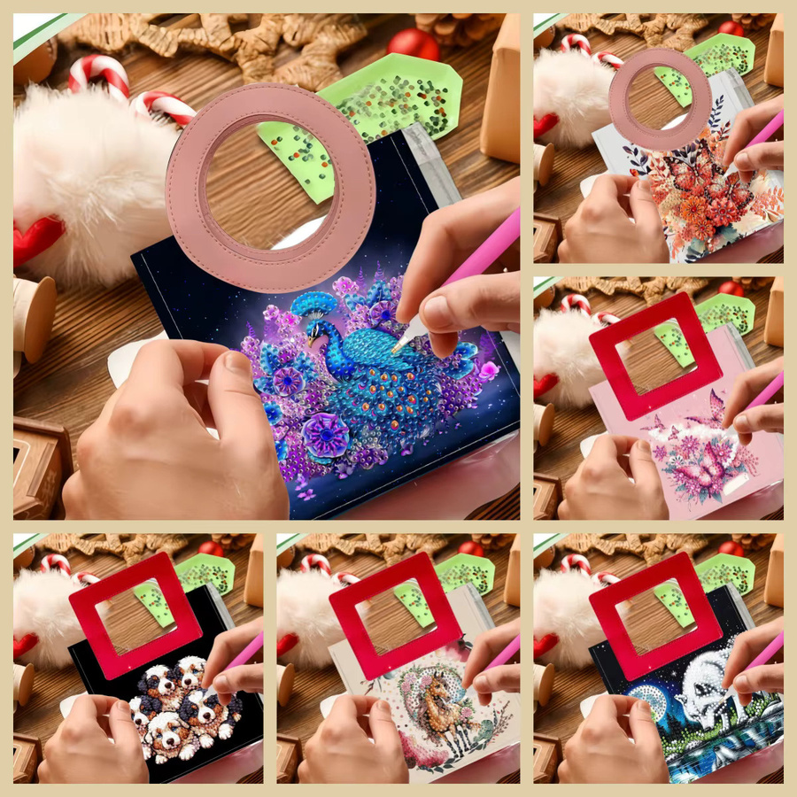DIY-Diamant-Malerei-Set mit transparenter PVC-Aufbewahrungstasche und Cartoon-Tiermuster in Multicolour - Bild 3