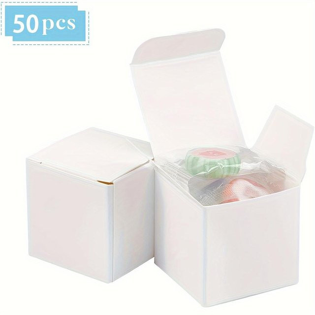 50 Stück SZ-Damai Mini-Geschenkboxen aus weißem Kraftpapier mit Deckel für Hochzeiten und Schmuck - Bild 1