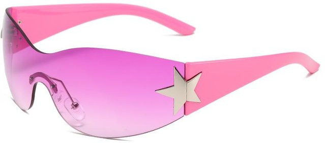 STERN Sonnenbrille randlos, Sternendekoration, Kunststoff, Unisex, pink - Bild 1