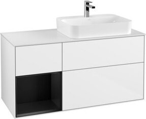 V&B Finion Waschtischunterschrank mit Wandbeleuchtung in Weiß lackiert, Breite: 120 cm - Bild 1
