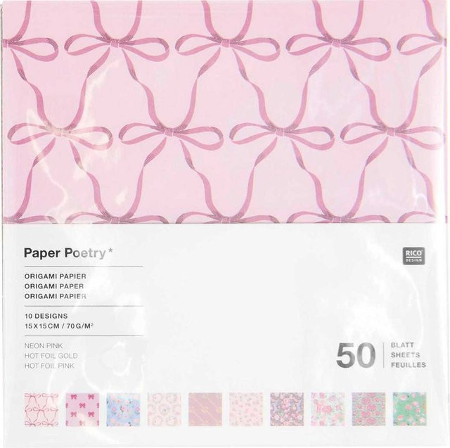 Rico Design Paper Poetry Origami Faltblätter La Vie en Rose in Pink und Multi - Bild 1