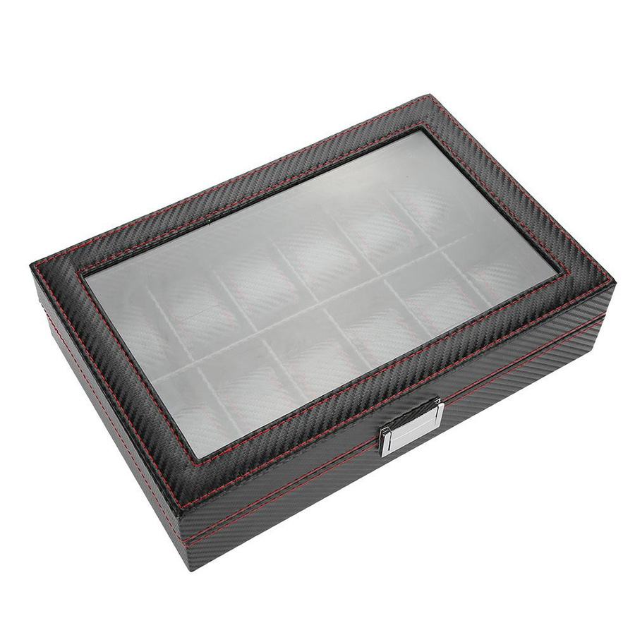 Uhren-Display-Aufbewahrungsbox mit 12 Fächern aus PU-Leder als Uhren-Organizer-Etui - Bild 3