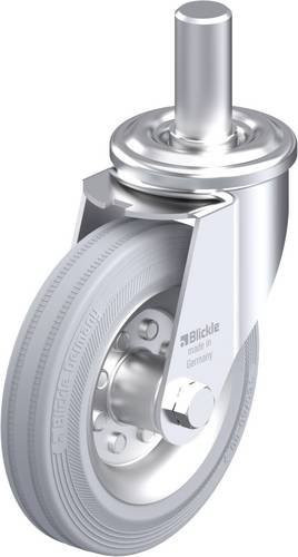 Blickle LEZ-VE 160R-27-SG Stahlblech-Lenkrolle aus verzinktem Stahl in Silber/Grau mit 160 mm Rad-Durchmesser und 135 kg Tragfähigkeit - Bild 1