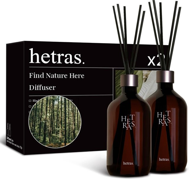 hetras Premium Diffusor Jeju Saryeoni Wald, 500 ml, 2er-Pack, black - Bild 1