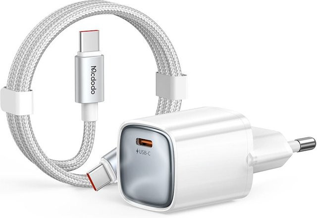 Mcdodo Nano CH-8263 Netzteil mit USB-C-Kabel, 65W, 3,25A, 1 x USB-C, Weiß - Bild 1