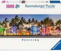 Ravensburger Puzzle Panorama Nachtlichter am Ocean Drive Miami 1000 Teile - Bild 1