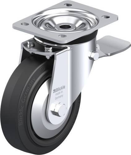 Blickle Lenkrolle LK-POEV 160R-ST-FA mit Feststeller in Schwarz-Grau, Rad-Durchmesser: 16 cm, Tragfähigkeit: 400 kg - Bild 1