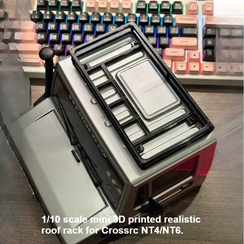 AT 99 MODEL Mini-3D-gedrucktes Auto-Dachträger-Montagezubehör, Maßstab 1:10, Schwarz - Bild 4