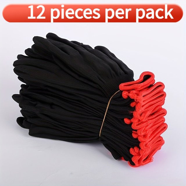 Atmungsaktive Gartenarbeitshandschuhe aus Nylon in Schwarz zum Pflanzen und Ausgraben - Bild 1