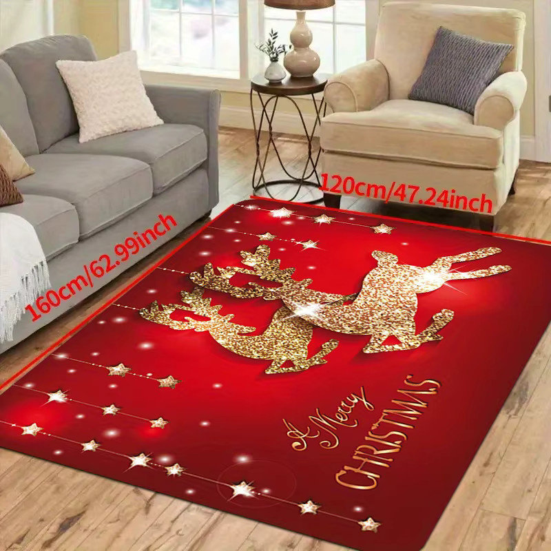 VIKAMA Rutschfeste Bodenmatte für Schlafzimmer und Badezimmer mit Weihnachtsdesign, Farbe: Rot, B/T: 60 x 40 cm - Bild 2