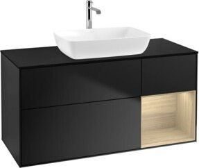 V&B Waschtischunterschrank Finion mit Wandbeleuchtung in Blau Lackiert, Breite: 120 cm, Tiefe: 50,1 cm, Höhe: 50,1 cm - Bild 1