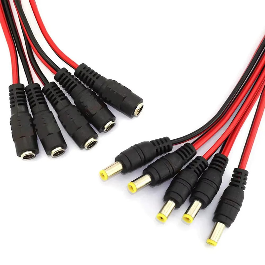 WeeTisa DC-Adapter Set mit männlichen und weiblichen Steckern 5,5 x 2,1 mm für 12V LED Streifen, Schwarz - Bild 3