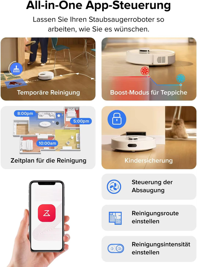 Roborock Q7 Max Saug- und Wischroboter Weiß mit intelligenter Smart Home Integration - Bild 6