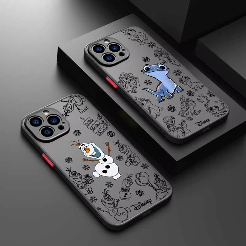 Olaf Frozen Handyhülle aus mattiertem, durchscheinendem Silikon für iPhone 17 16 15 14 13 12 Pro Max Plus Mini - Bild 1