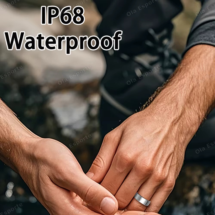 Ola Esporte Smart Ring 2025 in Schwarz mit Blutdruckmessung, Herzfrequenz- und Schlafüberwachung, IP68 & 5ATM wasserdicht, Unisex - Bild 4