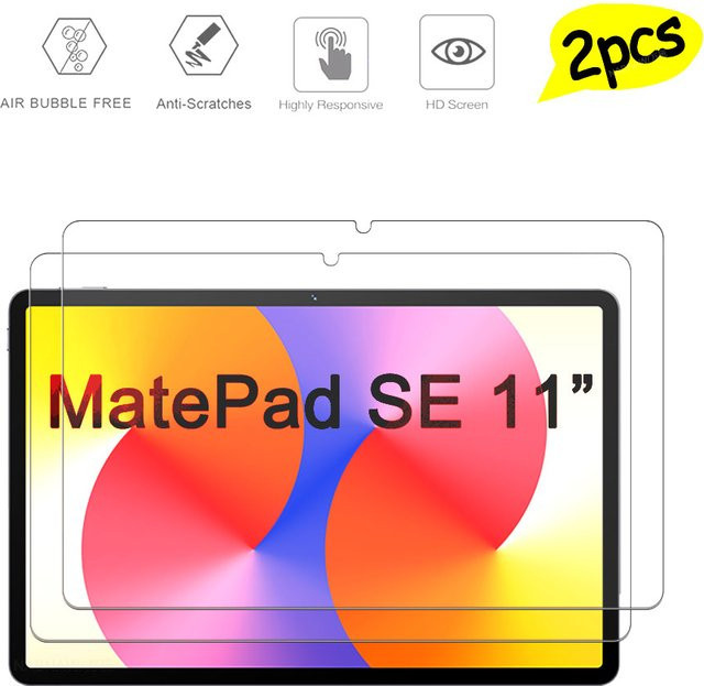 2 Stück ultraklare HD-Hartfolie aus gehärtetem Glas als Displayschutzfolie für Huawei MatePad SE 11 Zoll 2024, transparent - Bild 1
